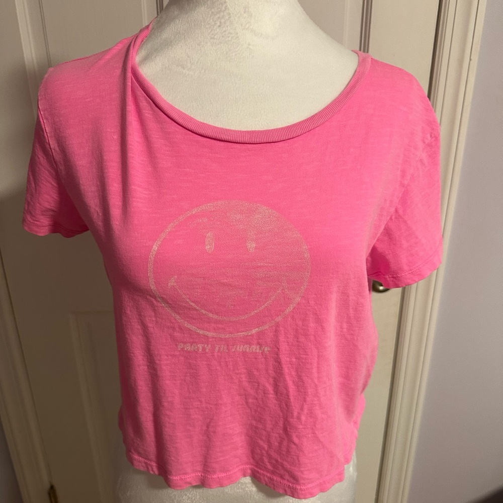 Aerie Pink Crop Short Sleeve T-Shirt